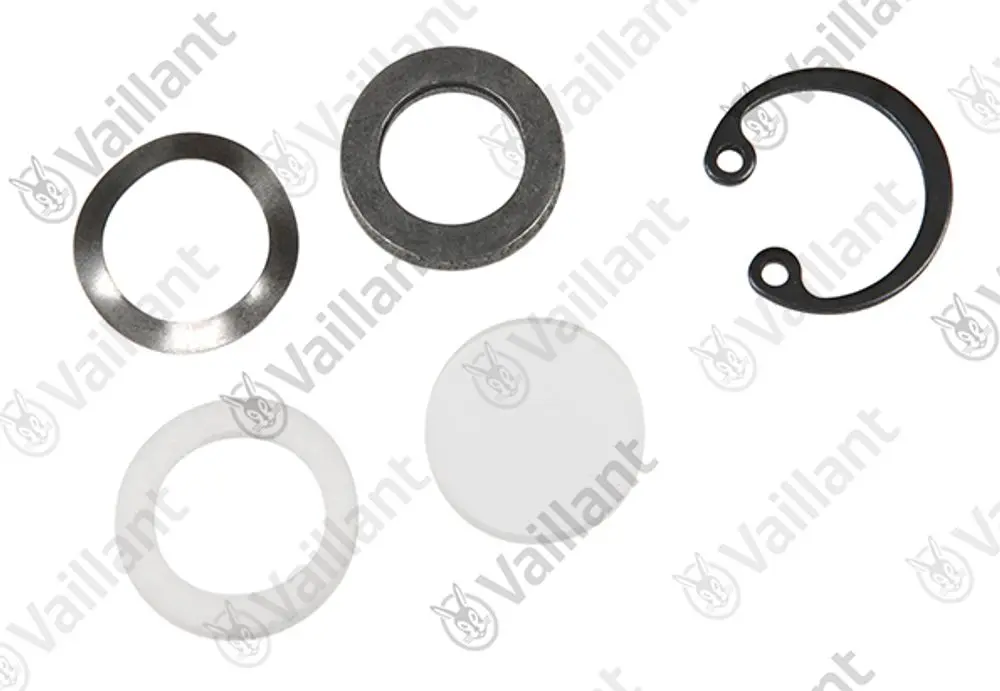 Vaillant Zubehörteile, bestehend aus verschiedenen Dichtungen und Ringen in unterschiedlichen Formen und Materialien. Einsatz in Heizungs- oder Sanitärsystemen möglich.